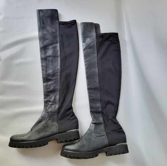 Stuart Weitzman Leather Tall Over The Knees Boots Sz 6.5 - Picture 9 of 12